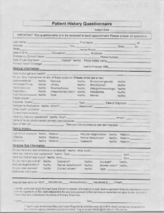 patient history form