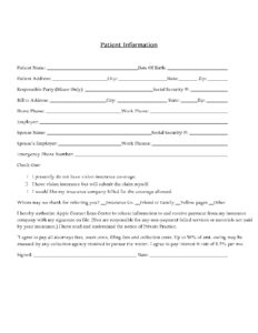 patient information form