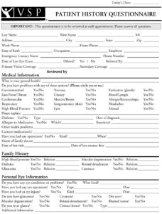 patient history form