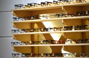 eye glasses at optometrist