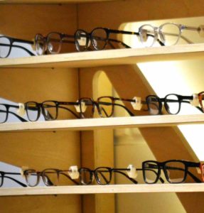 eye glasses at optometrist